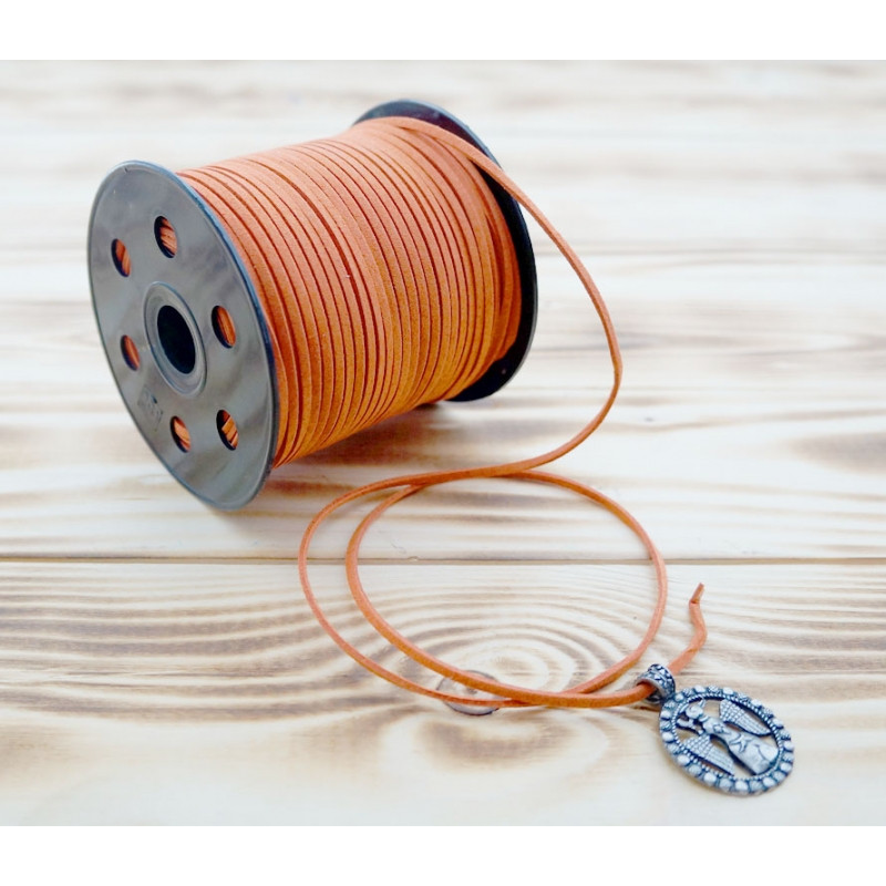 Велюровий шнурок на котушці довжина 90 метрів Помаранчевий
