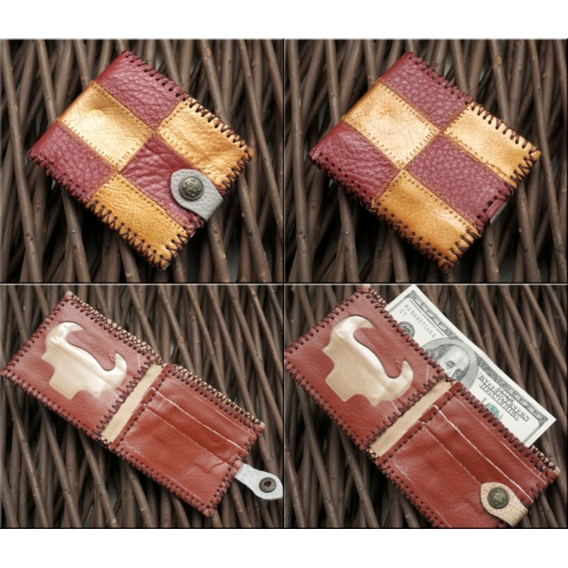 Гаманець шкіряний Клітка