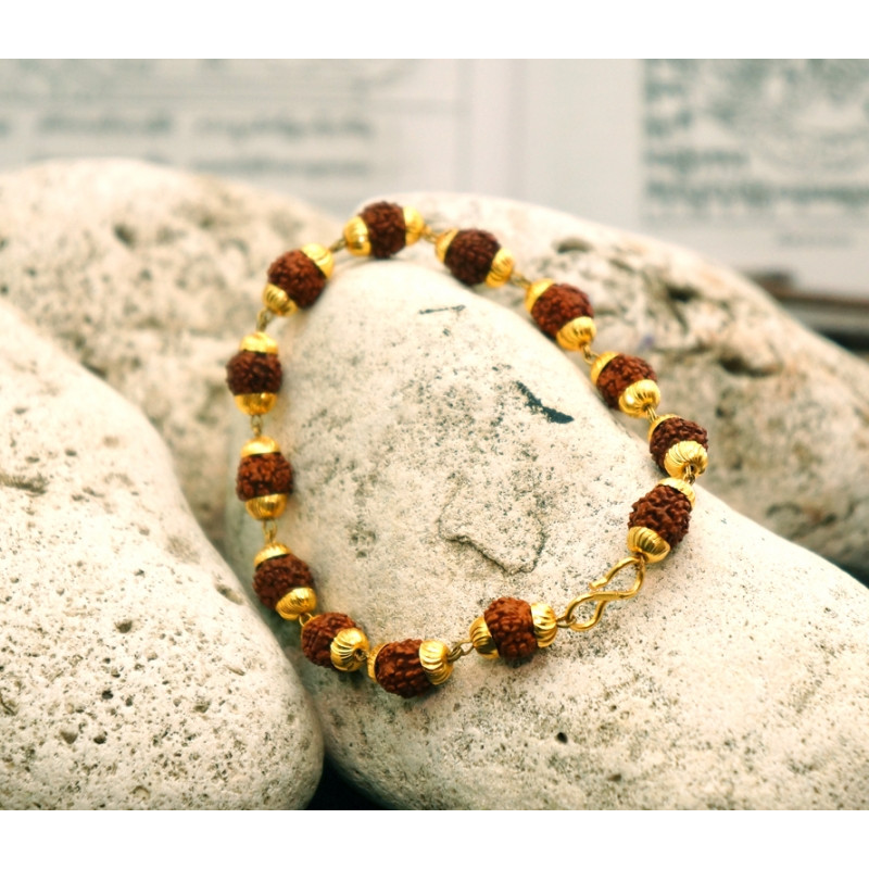 Браслет Рудракша + латунь 6 мм.
