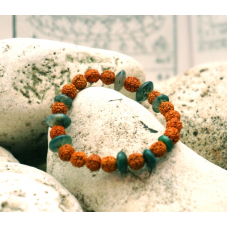 Браслет Рудракша + Зелений авантюрин