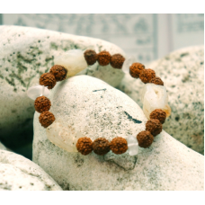 Браслет Рудракша Сколи Гірський кришталь