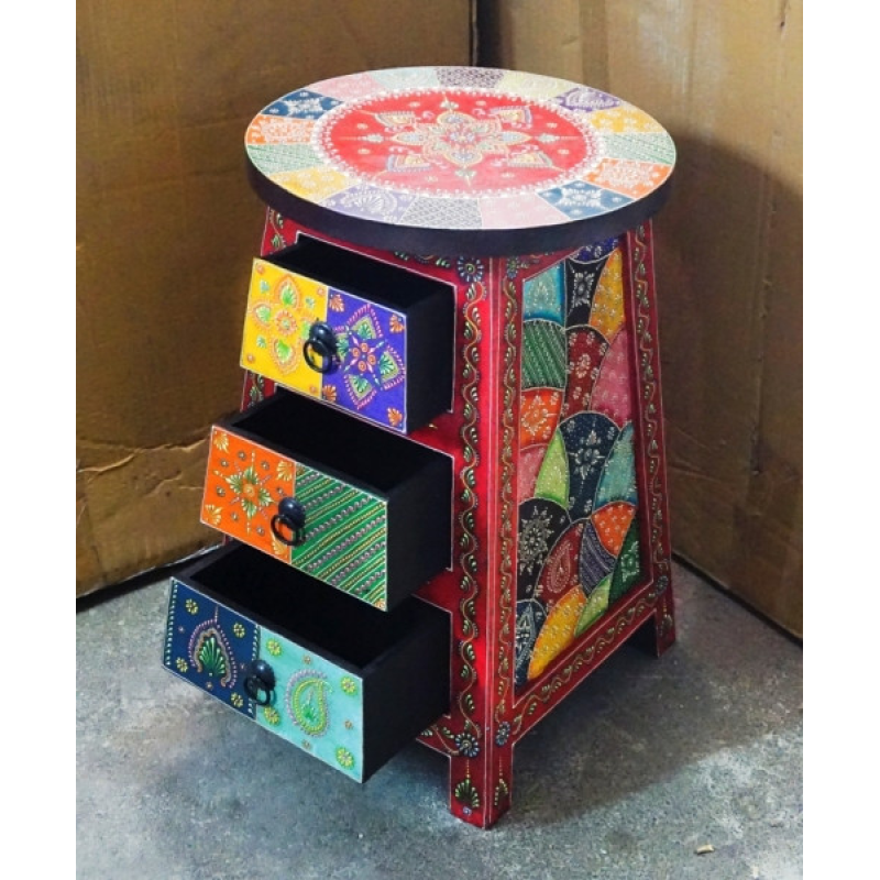 Тумбочка - табурет із дерева манго Арт.2142 №1