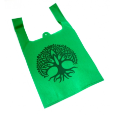 Еко сумка зі спанбонду з принтом Зелена