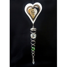 3D Мобіль Серце + скляна куля, підвіска може обертатися