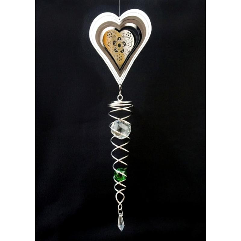 3D Мобіль Серце + скляна куля, підвіска може обертатися