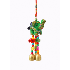 Підвіска з тканини Слоник + 3 литі дзвіночки №2