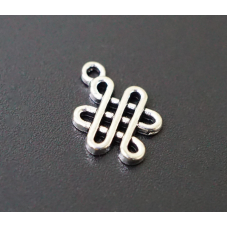 Амулет в гаманець білий метал Вузол нескінченності 10 штук