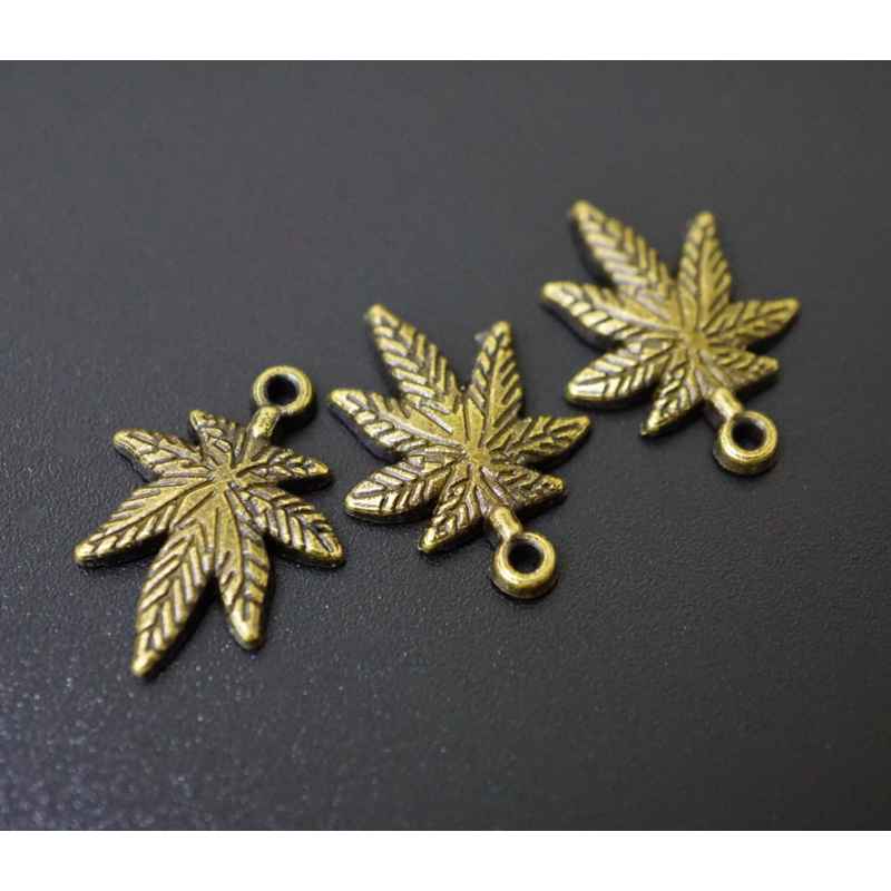 Амулет у гаманець Канабіс під бронзу 10 штук