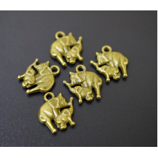 Амулет у гаманець Пара слонів під бронзу 10 штук