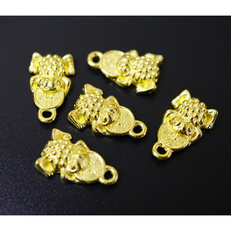 Амулет в гаманець Жаба багатства під золото 10 штук
