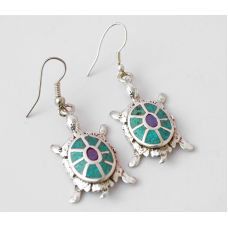 Сережки NEHA Черепаха Бірюза + Лазуріт