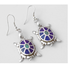 Сережки NEHA Черепаха Лазуріт + Бірюза