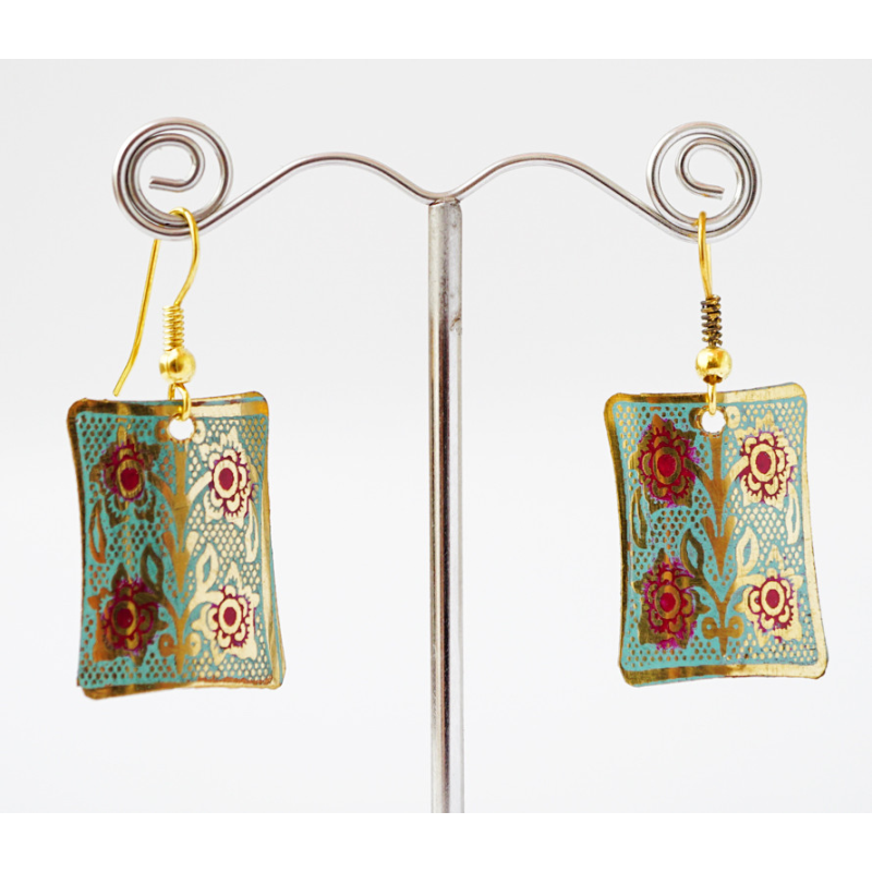 Сережки Прямокутник Блакитні малі Сережки Прямокутник Блакитні малі