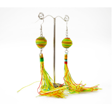 Сережки плетені Подвійні №1 Жовті