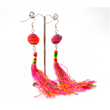 Сережки плетені Подвійні №1 Рожеві