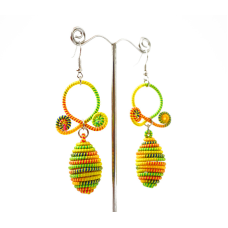 Сережки плетені Подвійні №2 Жовті