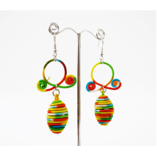 Сережки плетені Подвійні №2 Кольорові