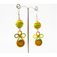 Сережки плетені Подвійні №3 Жовті