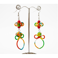 Сережки плетені Подвійні №6 Кольорові