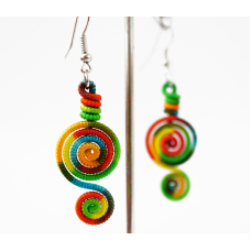 Сережки плетені Спіралька №1 Кольорові