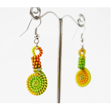 Сережки плетені Спіралька №3 Жовті