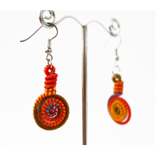 Сережки плетені Спіралька №3 Помаранчеві