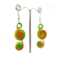 Сережки плетені Спіралька №5 Жовті