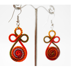 Сережки плетені Спіралька №6 Помаранчеві