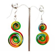 Сережки плетені Спіралька №7 Кольорові