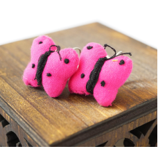 Сережки ганчір“яні Метелики рожеві