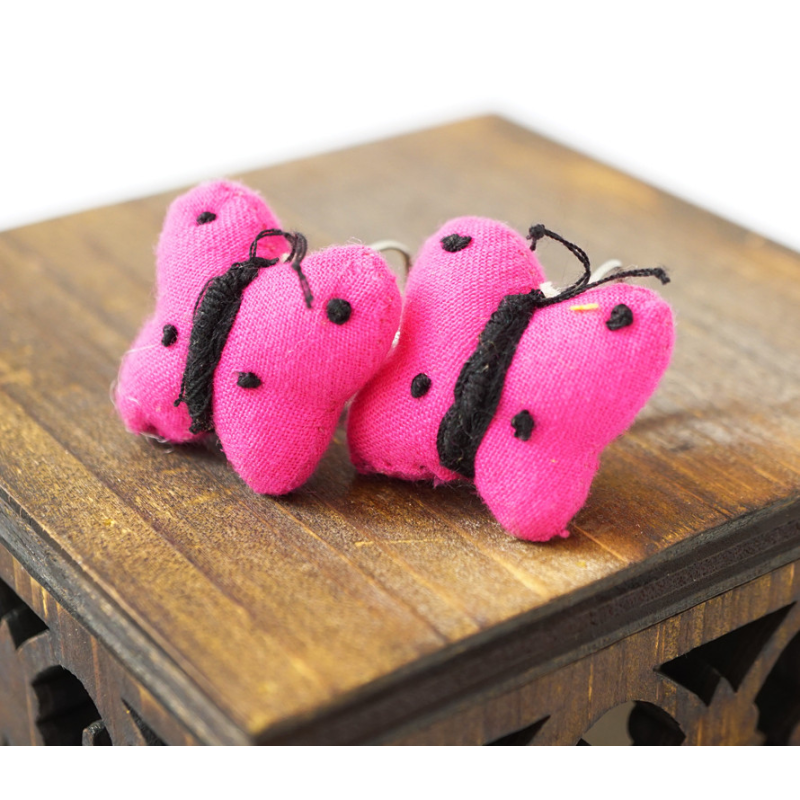 Сережки ганчір“яні Метелики рожеві