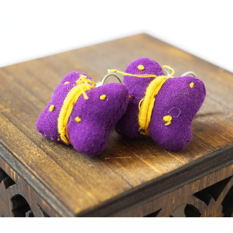 Сережки ганчір“яні Метелики бузкові