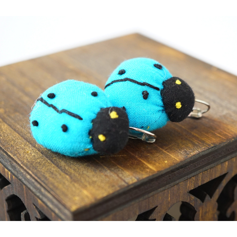 Сережки ганчір“я Сонечко блакитне