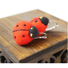 Сережки ганчір“я Сонечко червоне