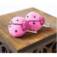 Сережки ганчір“я Сонечко рожеве