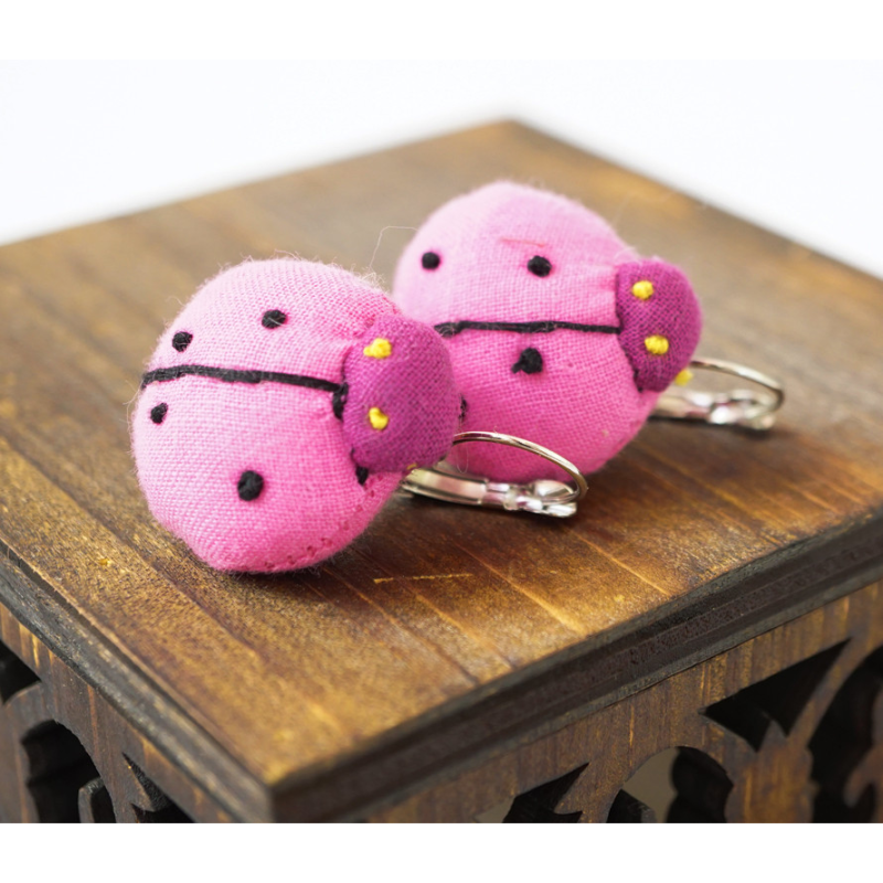 Сережки ганчір“я Сонечко рожеве