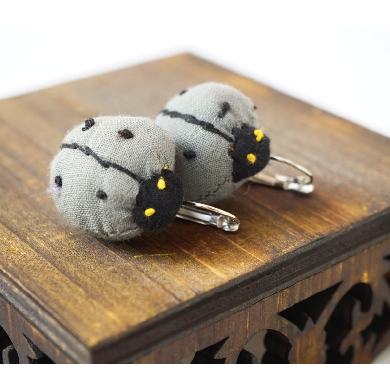 Сережки ганчір“яні Сонечко сіре