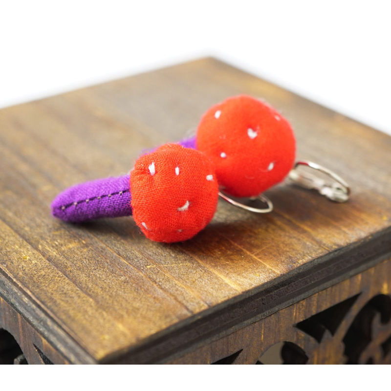 Сережки ганчір“яні Гриби червоні