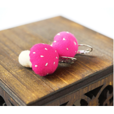 Сережки ганчір“яні Гриби темно-рожеві