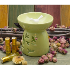 Аромалампа керамічна Пташка на гілці Салатова