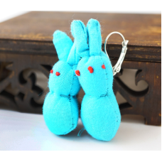 Сережки ганчір“яні Зайці блакитні