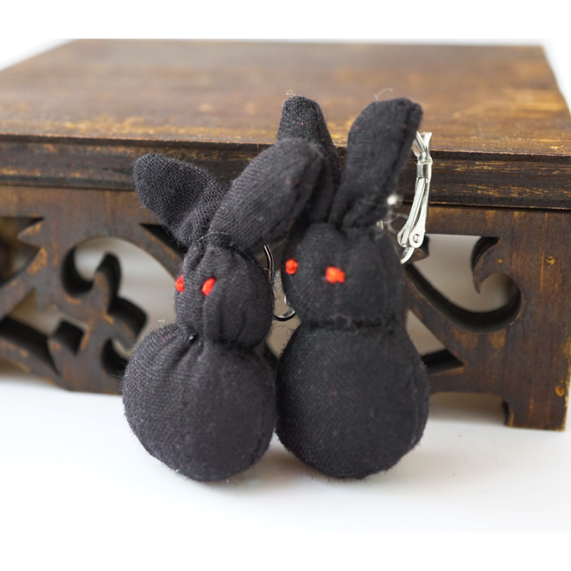 Сережки ганчір“яні Зайці чорні