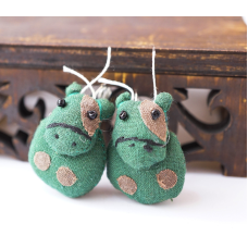 Сережки ганчір“яні Корівка Зелена
