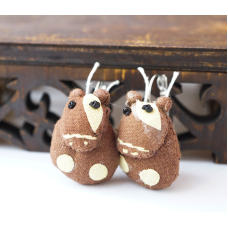 Сережки ганчір“яні Корівка Коричнева