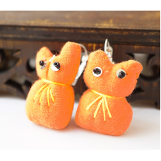 Сережки ганчір“яні Кішка помаранчева