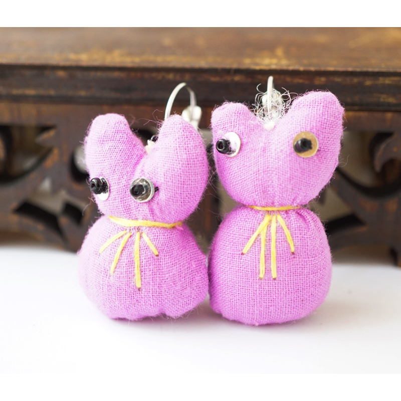 Сережки ганчір“яні Кішка бузкова