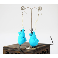 Сережки ганчір“яні Мишки блакитні