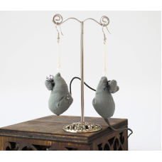 Сережки ганчір“яні Мишки сірі