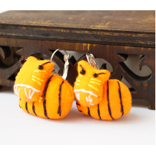 Сережки ганчір“яні Смугастий котик оранжеві