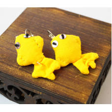 Сережки ганчіркові Рибки жовті